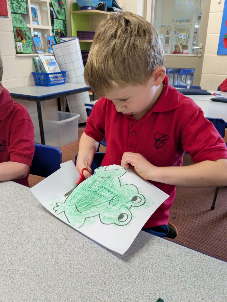 Frog weaving, Copthill School