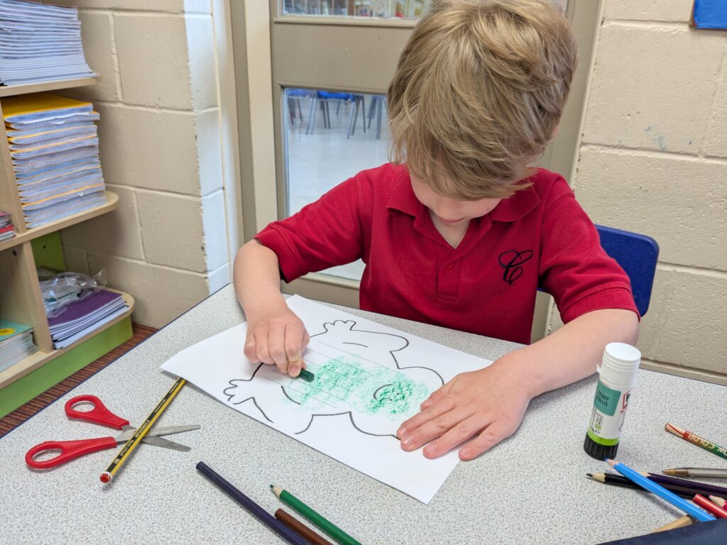 Frog weaving, Copthill School