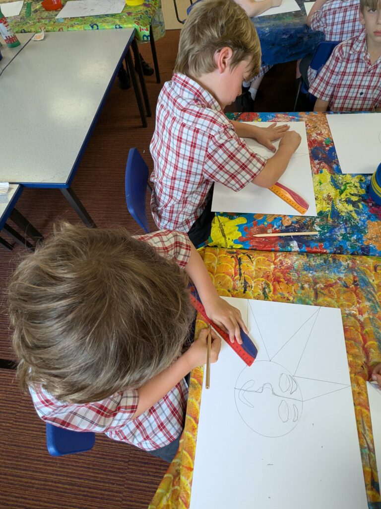 A burst of colour in sun inspired art!, Copthill School
