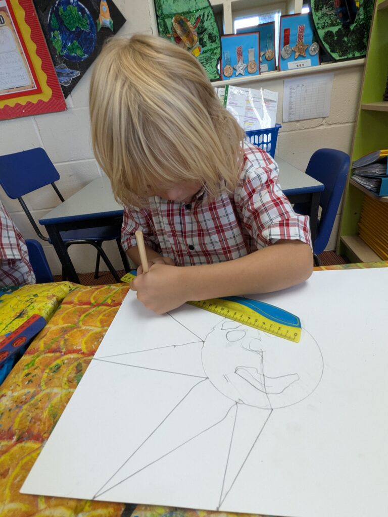 A burst of colour in sun inspired art!, Copthill School