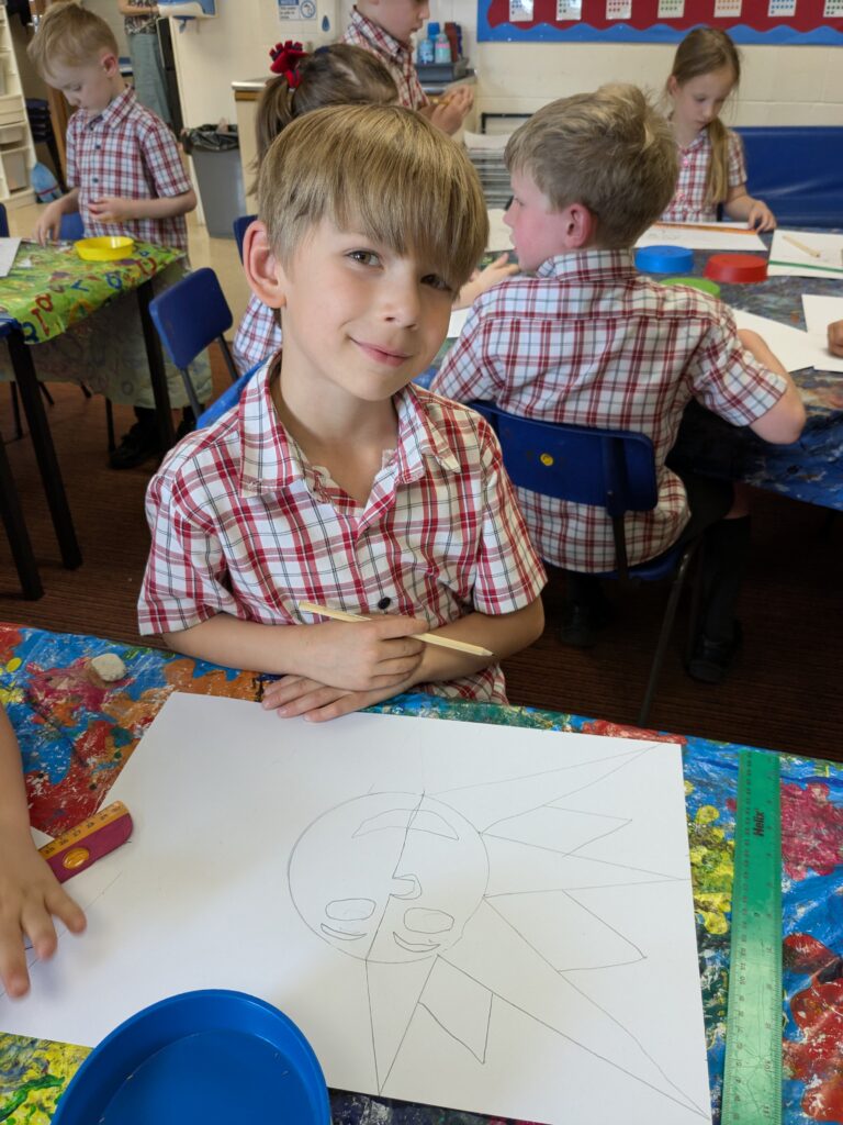A burst of colour in sun inspired art!, Copthill School