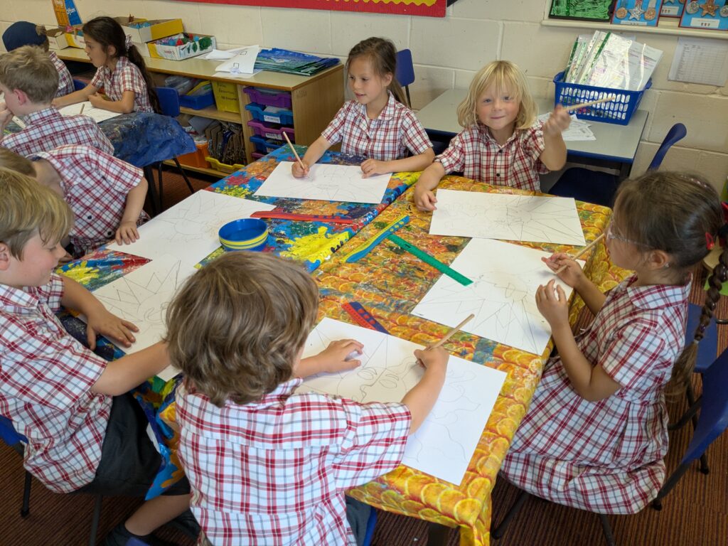 A burst of colour in sun inspired art!, Copthill School