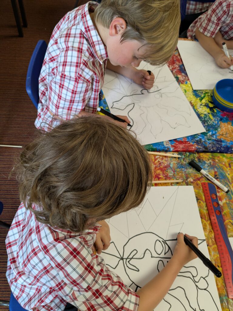 A burst of colour in sun inspired art!, Copthill School