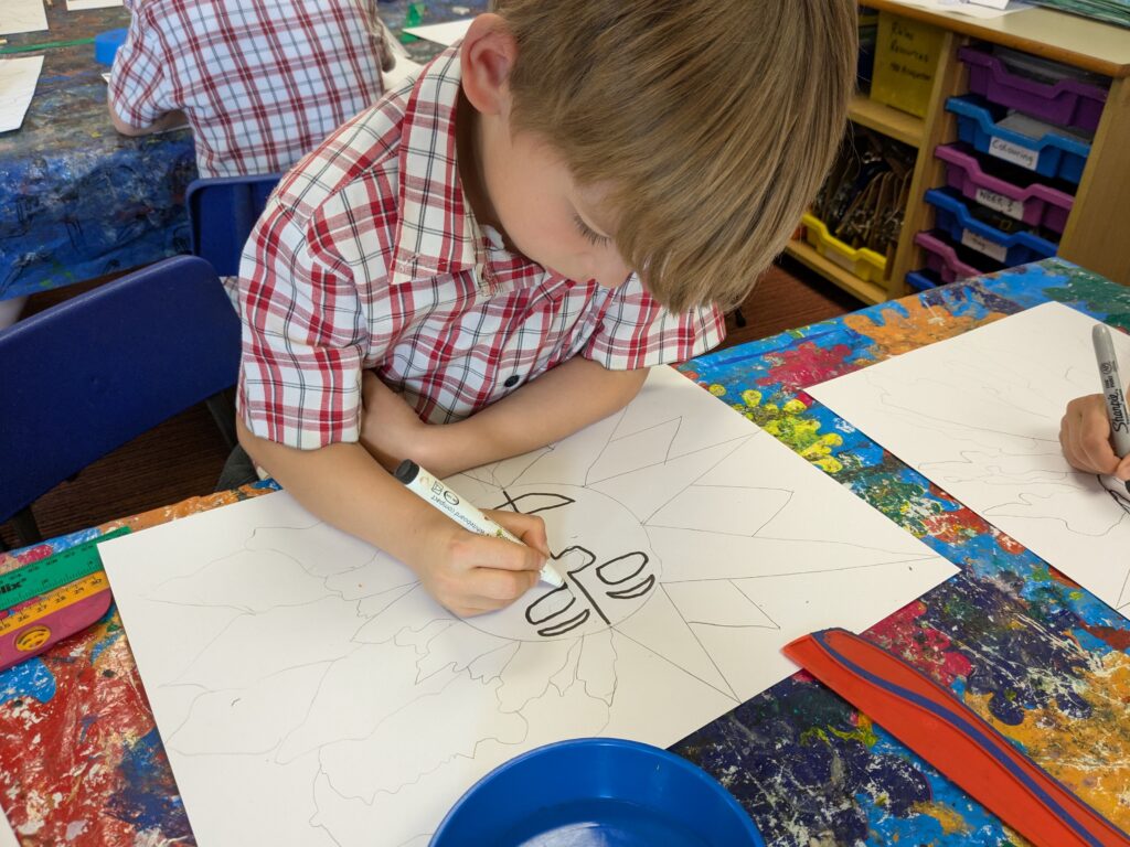 A burst of colour in sun inspired art!, Copthill School