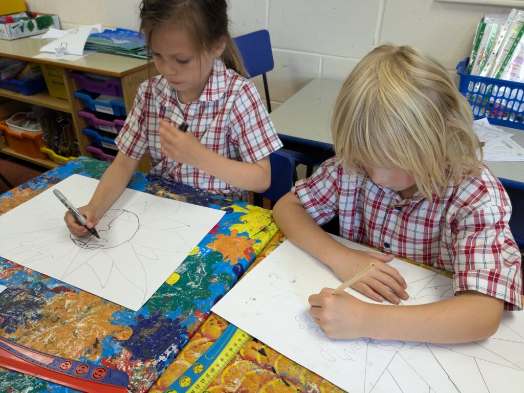 A burst of colour in sun inspired art!, Copthill School
