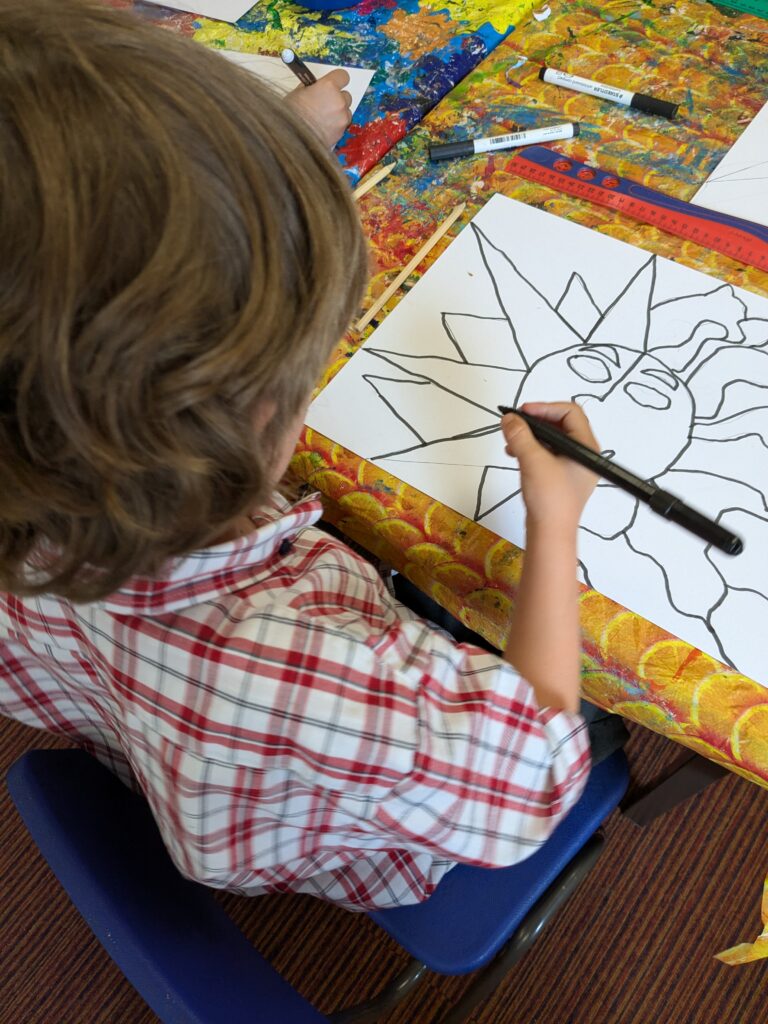 A burst of colour in sun inspired art!, Copthill School