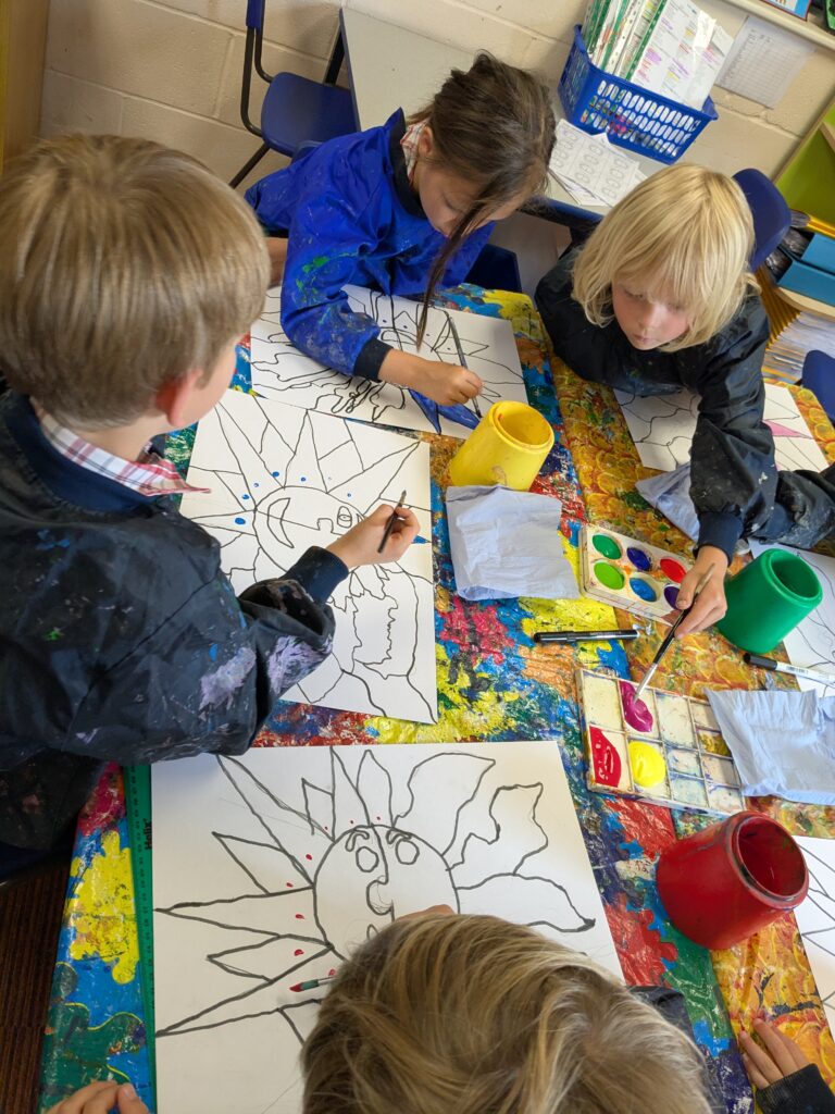 A burst of colour in sun inspired art!, Copthill School