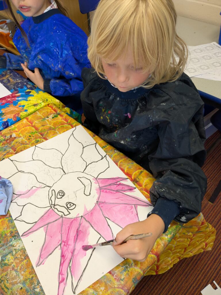 A burst of colour in sun inspired art!, Copthill School
