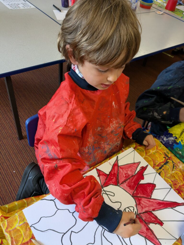 A burst of colour in sun inspired art!, Copthill School