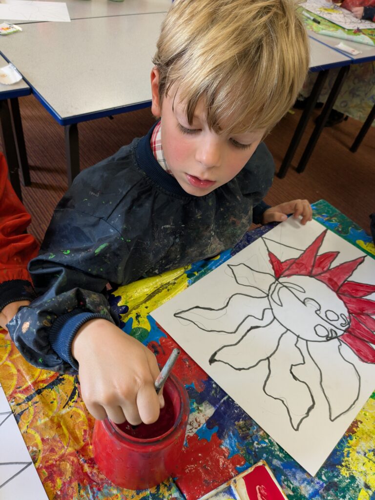 A burst of colour in sun inspired art!, Copthill School