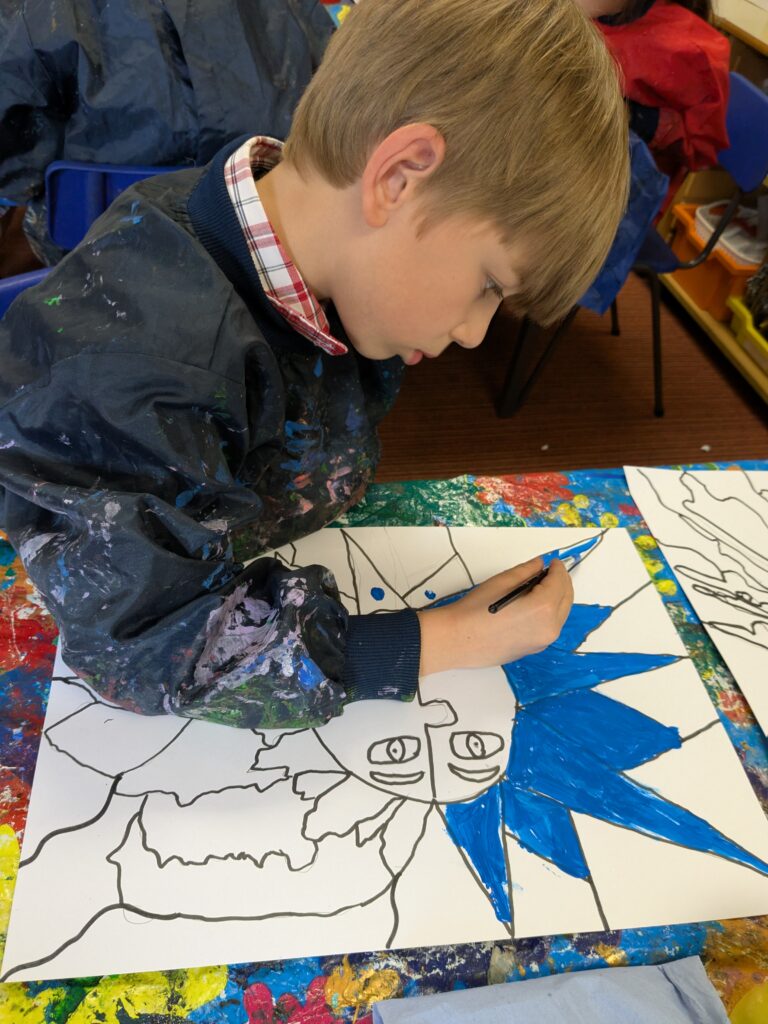 A burst of colour in sun inspired art!, Copthill School