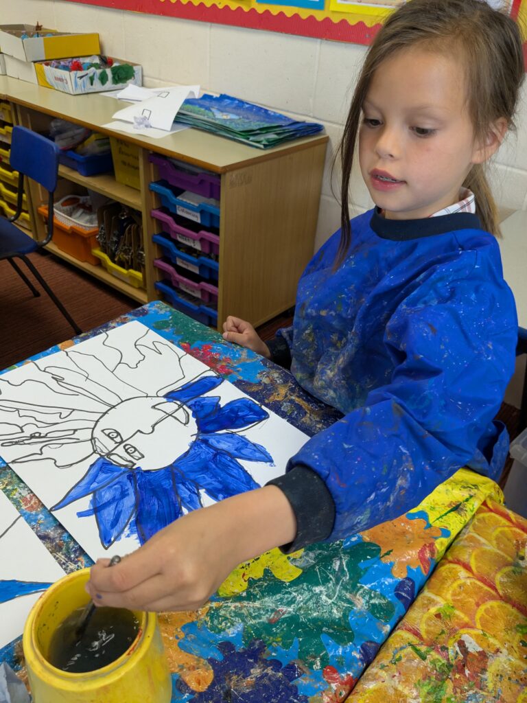 A burst of colour in sun inspired art!, Copthill School