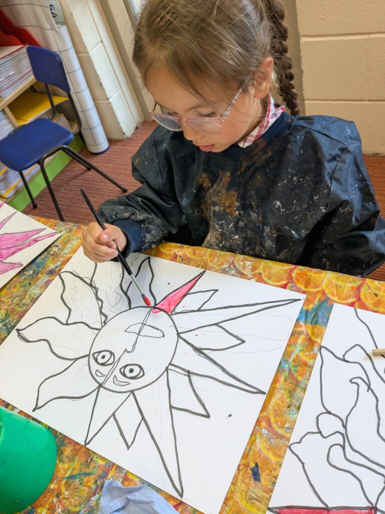 A burst of colour in sun inspired art!, Copthill School