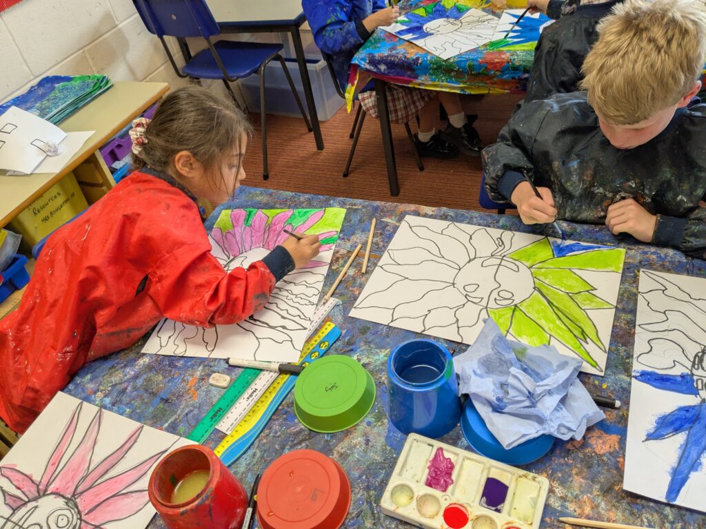 A burst of colour in sun inspired art!, Copthill School