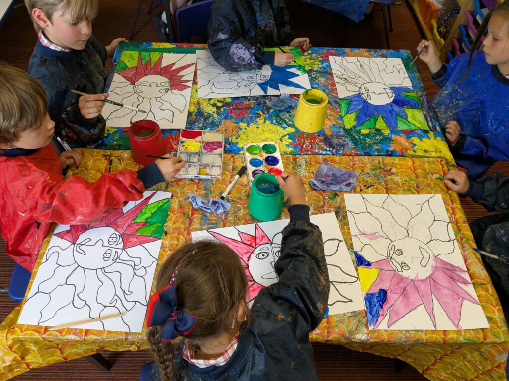 A burst of colour in sun inspired art!, Copthill School