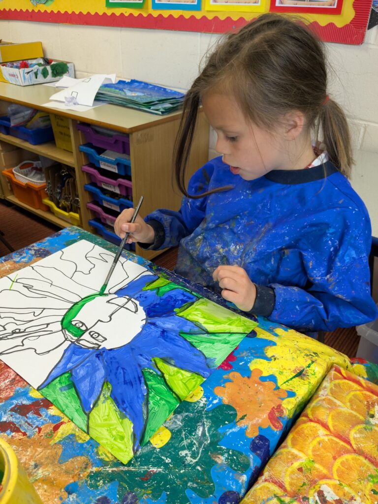 A burst of colour in sun inspired art!, Copthill School