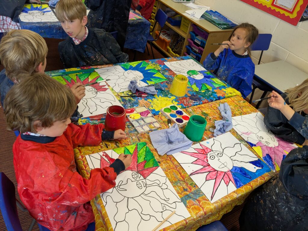 A burst of colour in sun inspired art!, Copthill School