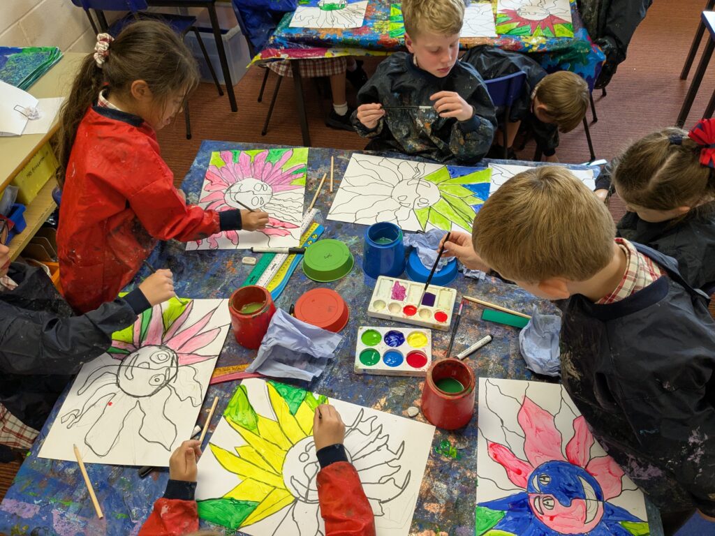 A burst of colour in sun inspired art!, Copthill School