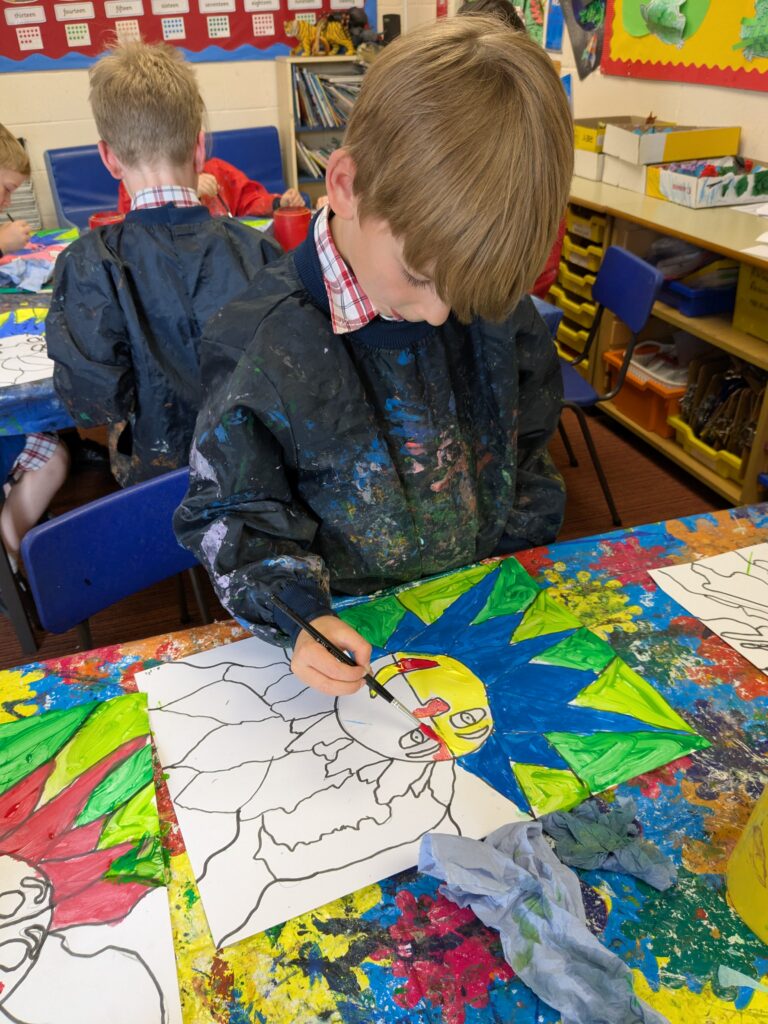 A burst of colour in sun inspired art!, Copthill School