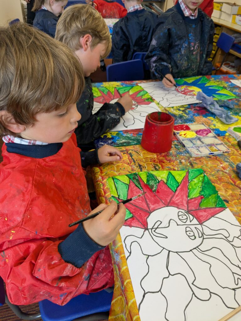 A burst of colour in sun inspired art!, Copthill School