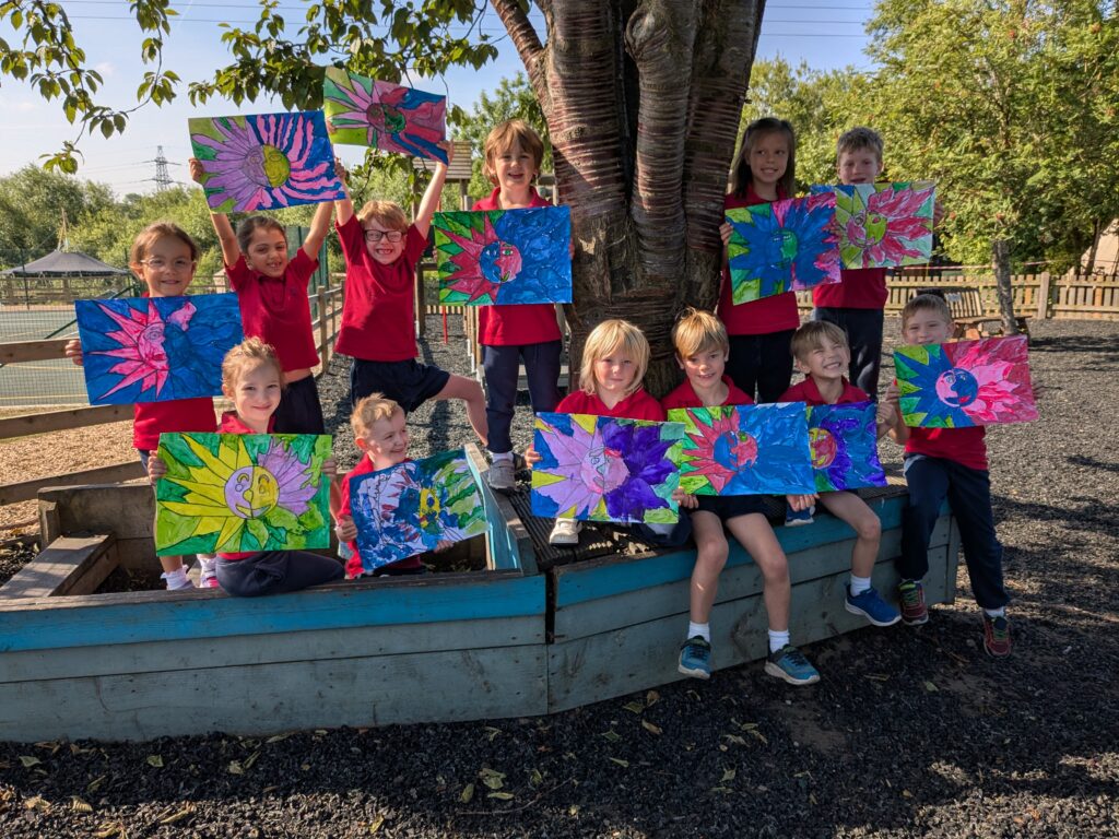 A burst of colour in sun inspired art!, Copthill School