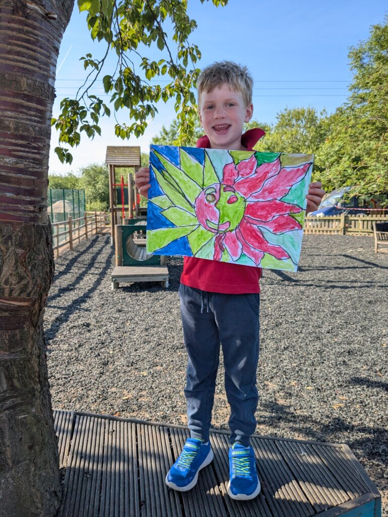A burst of colour in sun inspired art!, Copthill School