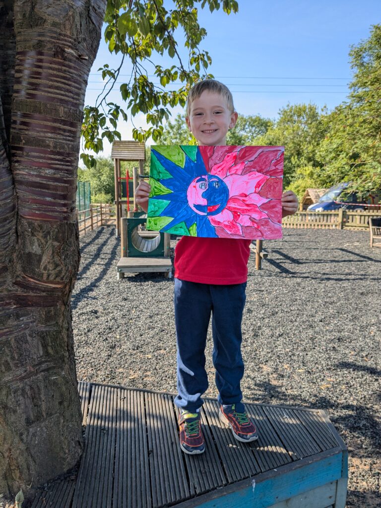 A burst of colour in sun inspired art!, Copthill School