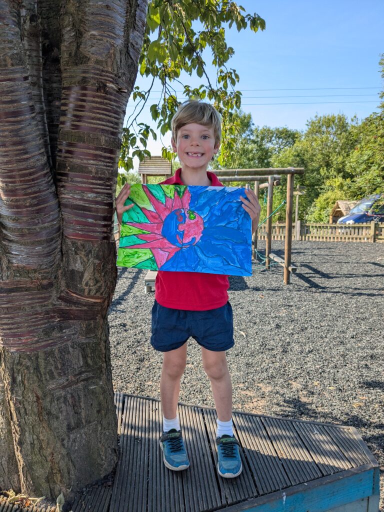 A burst of colour in sun inspired art!, Copthill School