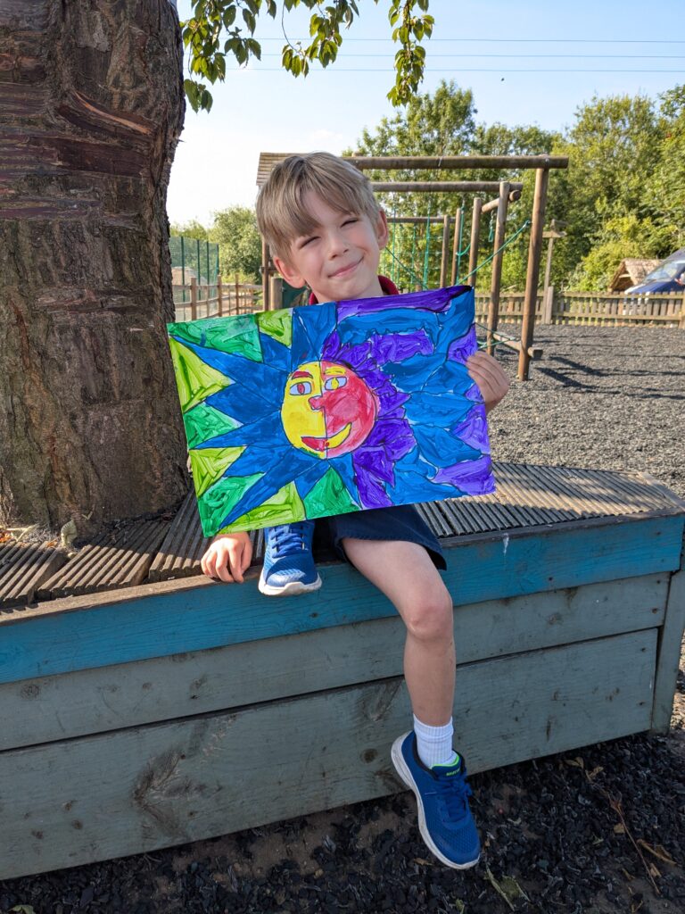 A burst of colour in sun inspired art!, Copthill School