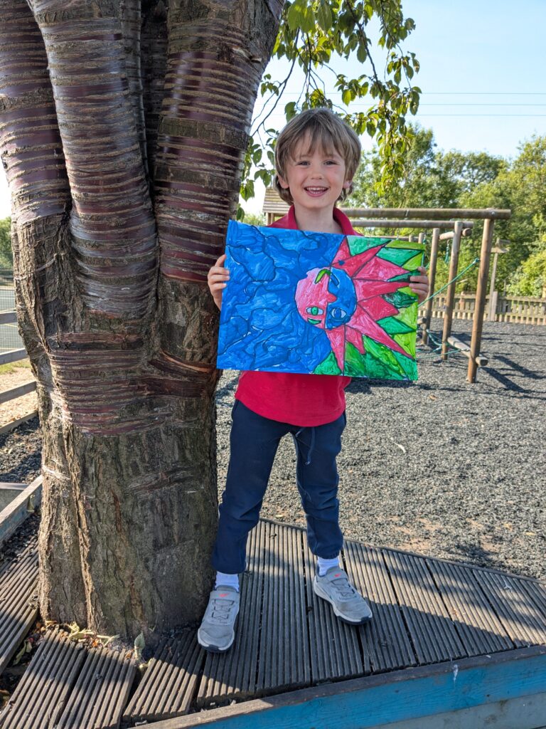 A burst of colour in sun inspired art!, Copthill School
