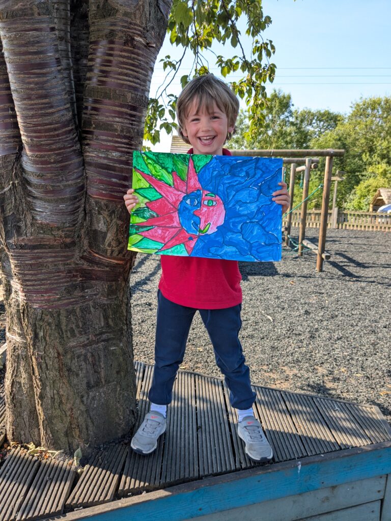 A burst of colour in sun inspired art!, Copthill School