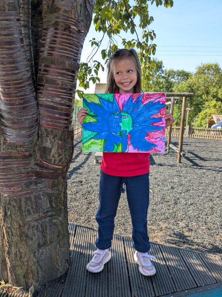A burst of colour in sun inspired art!, Copthill School