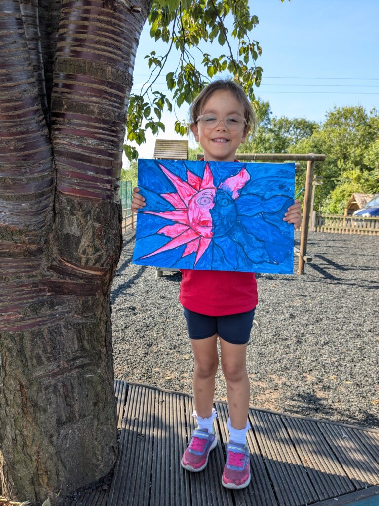 A burst of colour in sun inspired art!, Copthill School