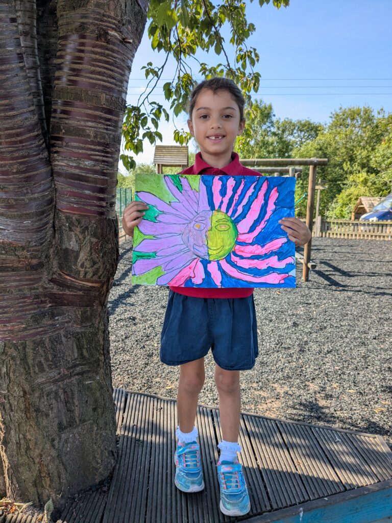A burst of colour in sun inspired art!, Copthill School