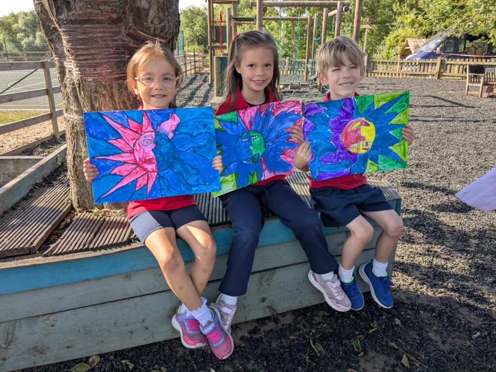 A burst of colour in sun inspired art!, Copthill School