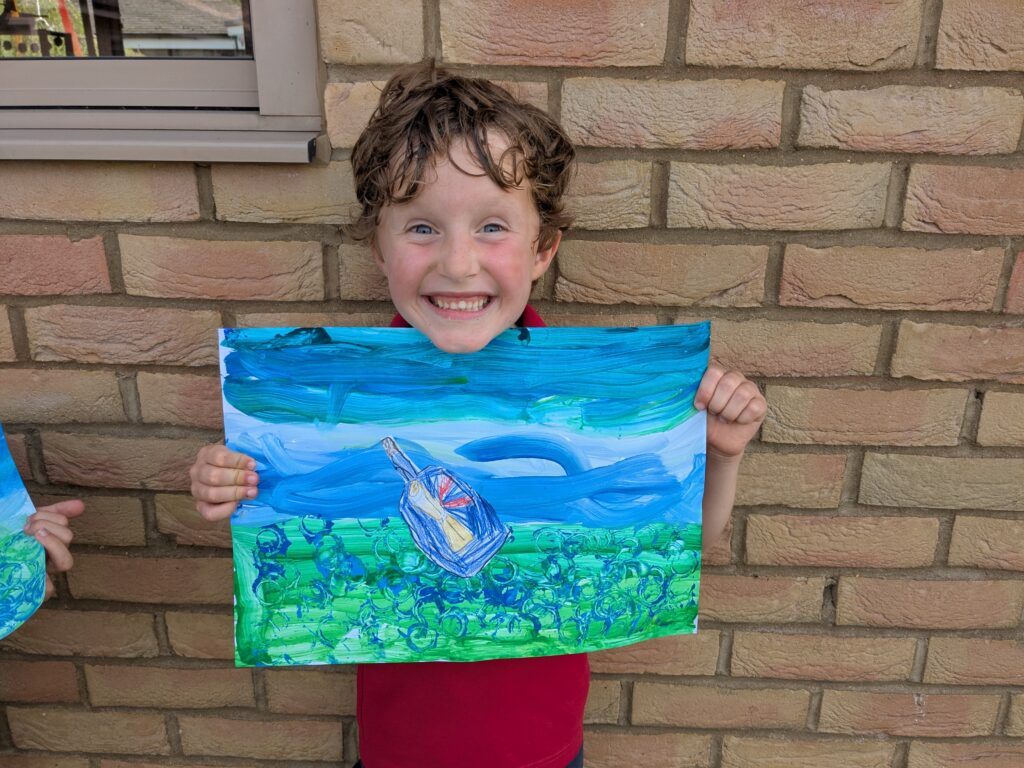 &#8216;Letter in a bottle&#8217; art work&#8230;, Copthill School