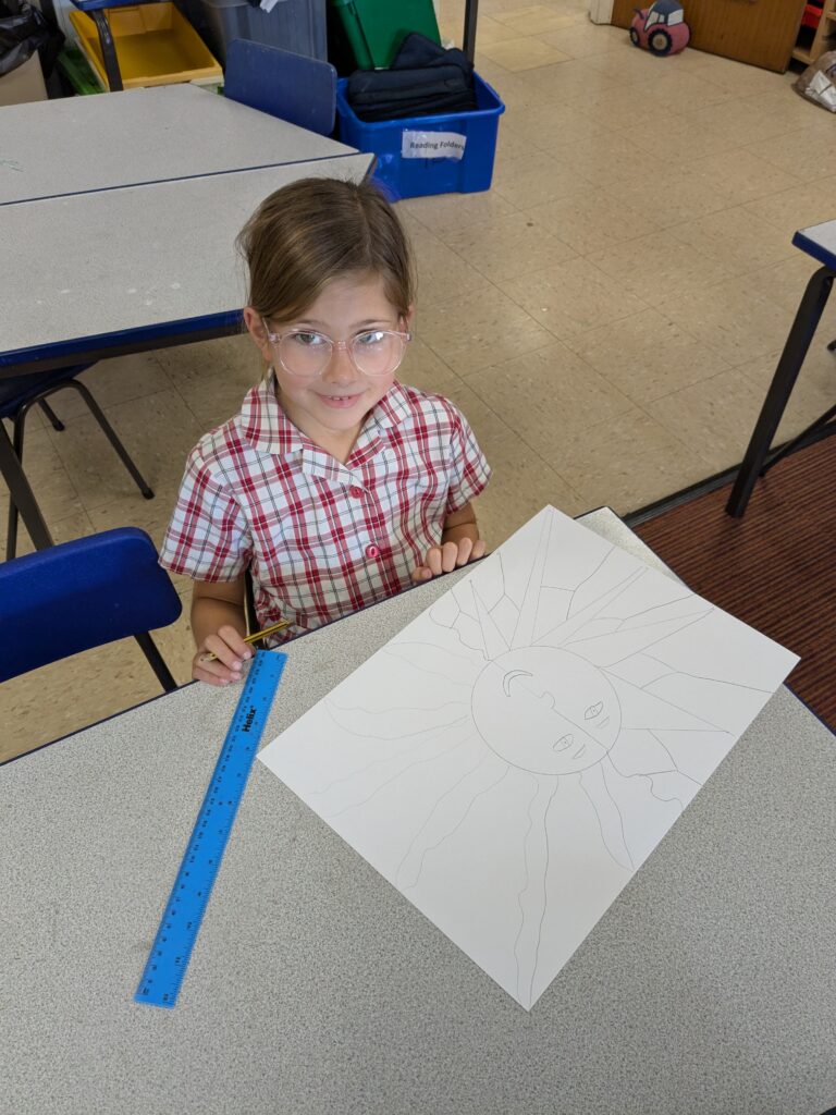 A burst of colour in sun inspired art!, Copthill School