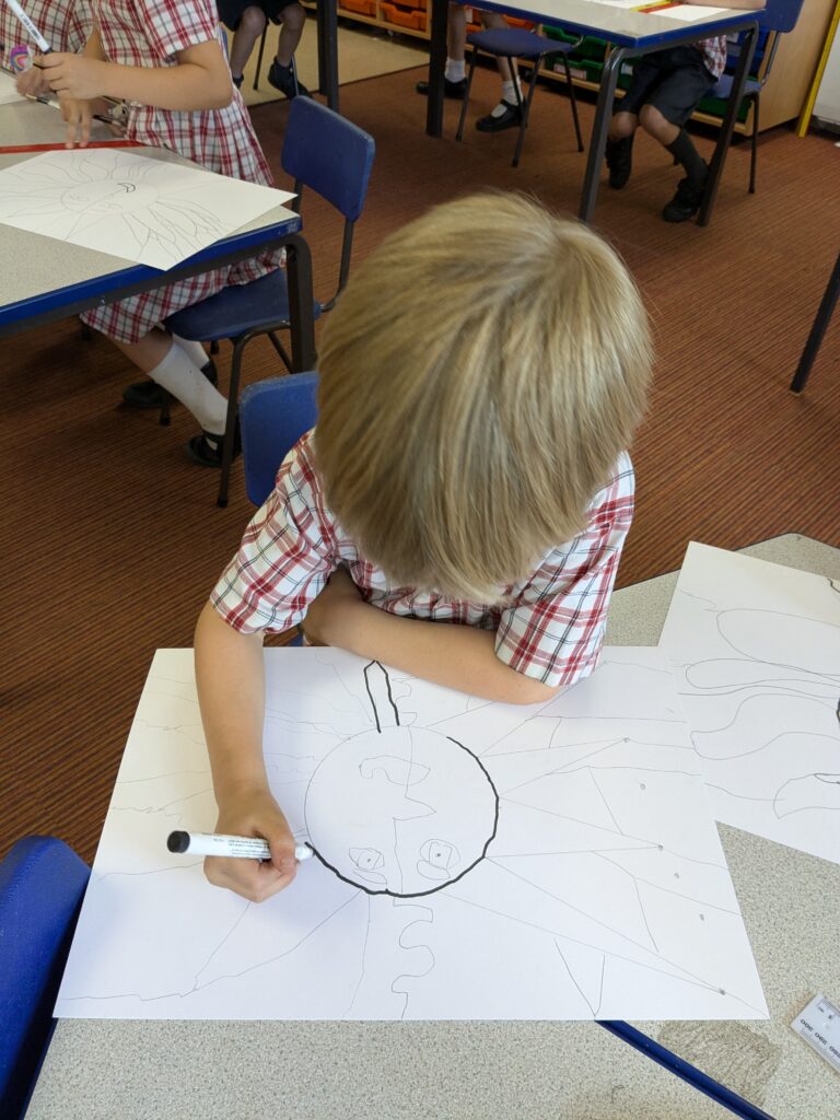 A burst of colour in sun inspired art!, Copthill School