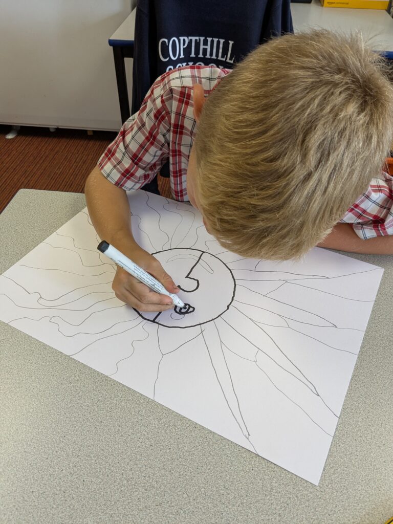 A burst of colour in sun inspired art!, Copthill School