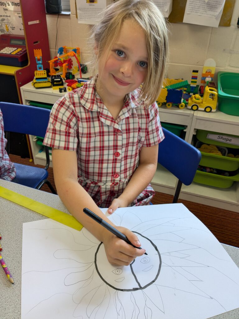 A burst of colour in sun inspired art!, Copthill School