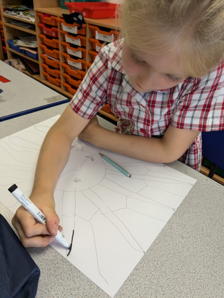 A burst of colour in sun inspired art!, Copthill School