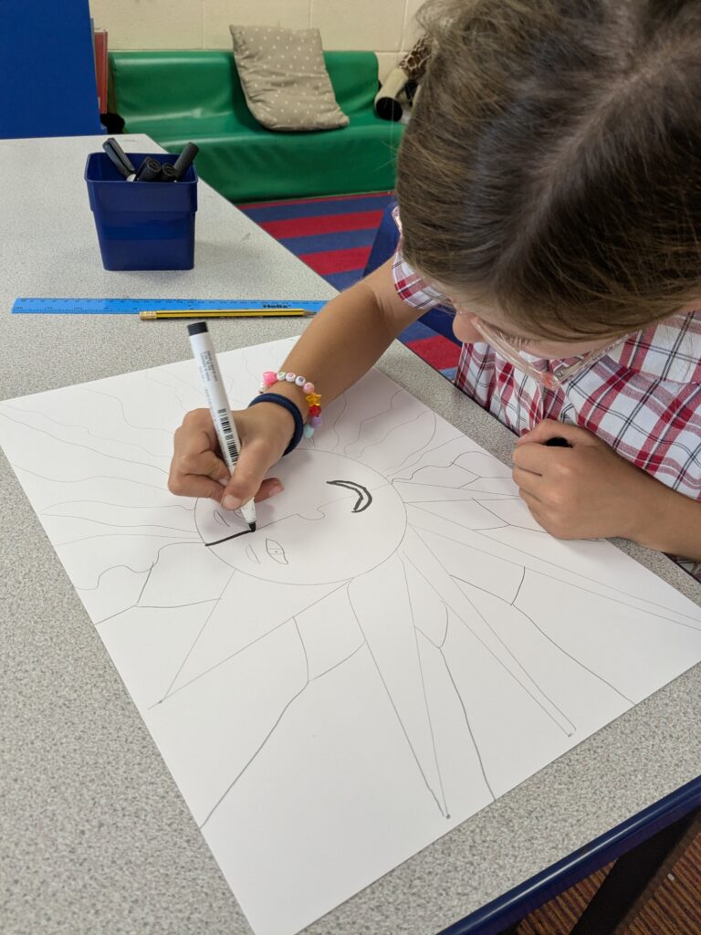 A burst of colour in sun inspired art!, Copthill School
