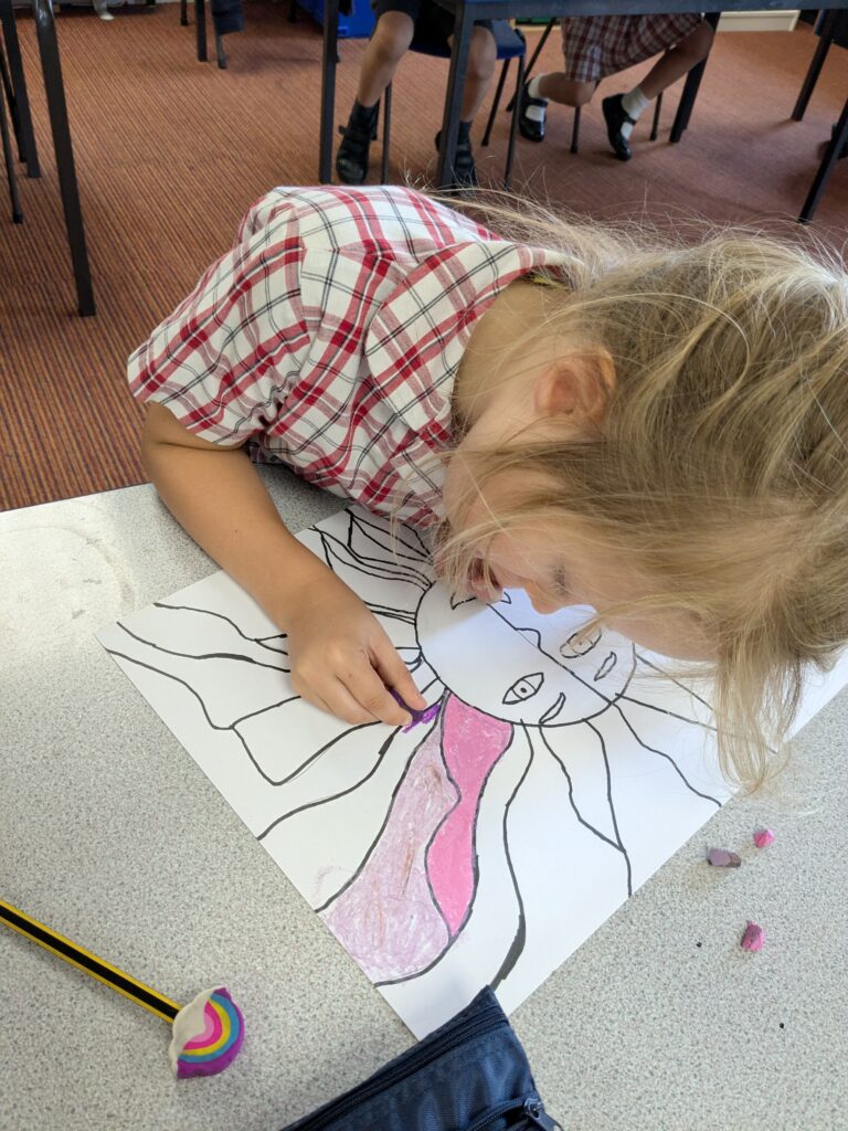 A burst of colour in sun inspired art!, Copthill School