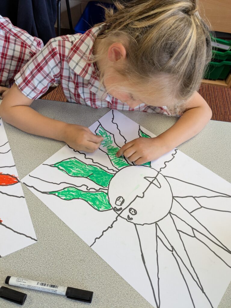 A burst of colour in sun inspired art!, Copthill School