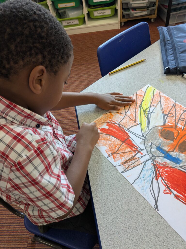 A burst of colour in sun inspired art!, Copthill School