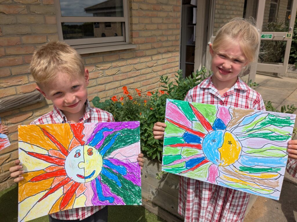A burst of colour in sun inspired art!, Copthill School