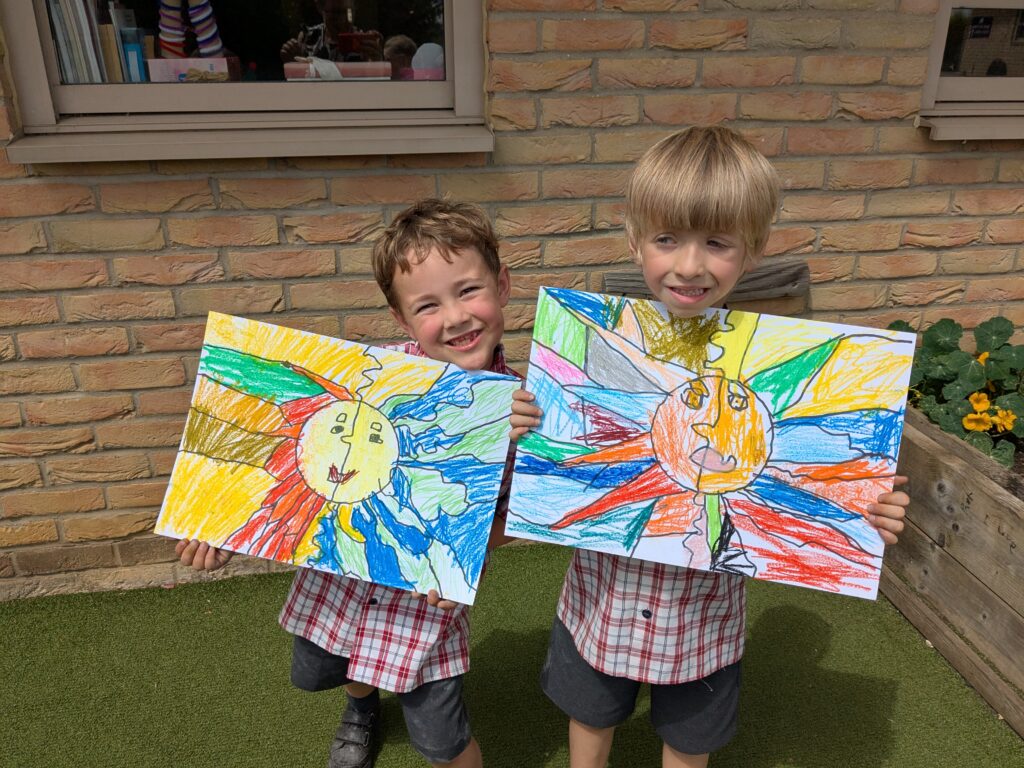 A burst of colour in sun inspired art!, Copthill School
