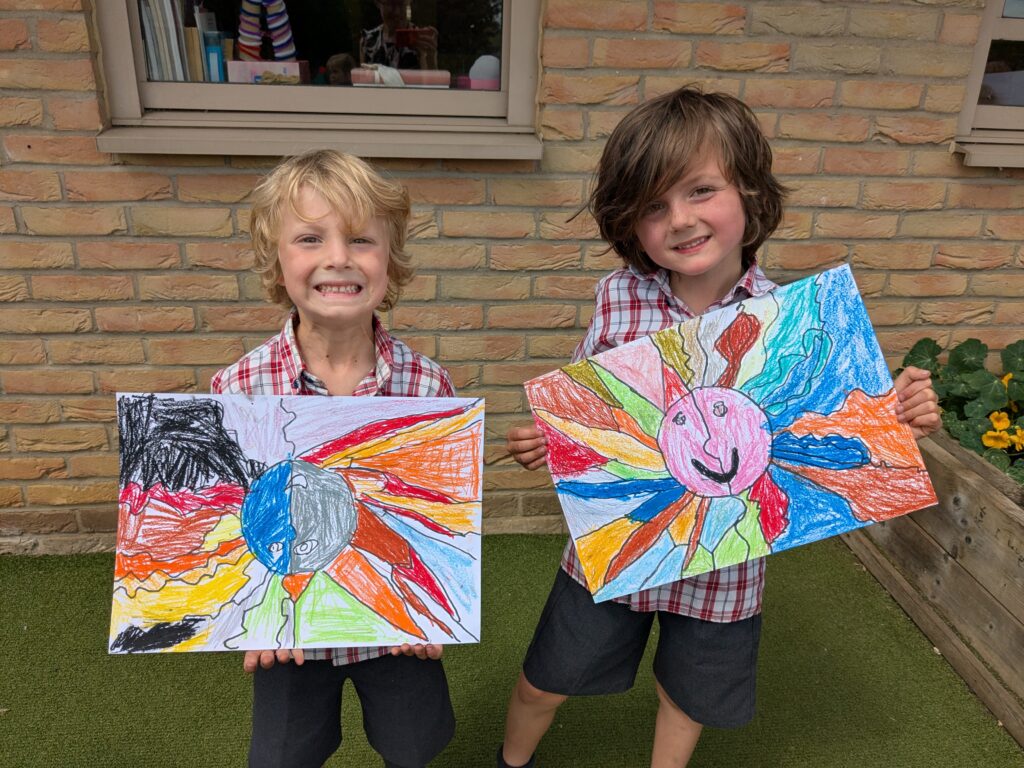 A burst of colour in sun inspired art!, Copthill School