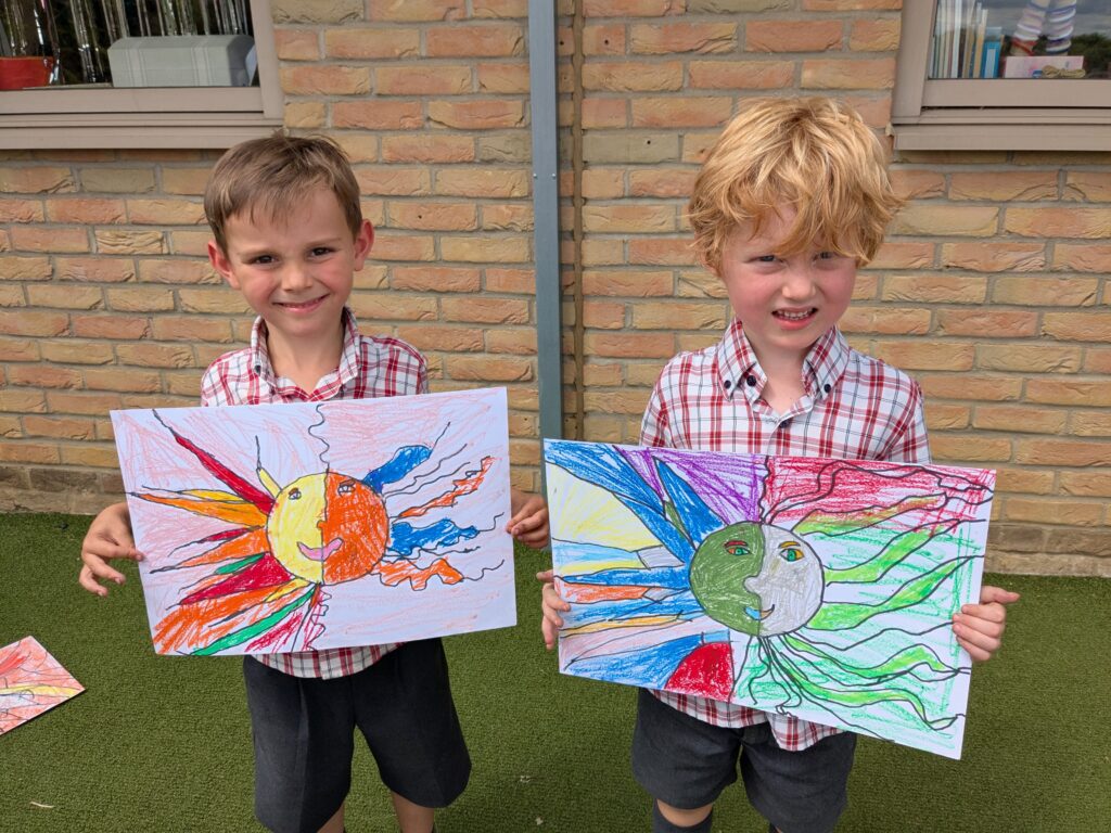A burst of colour in sun inspired art!, Copthill School