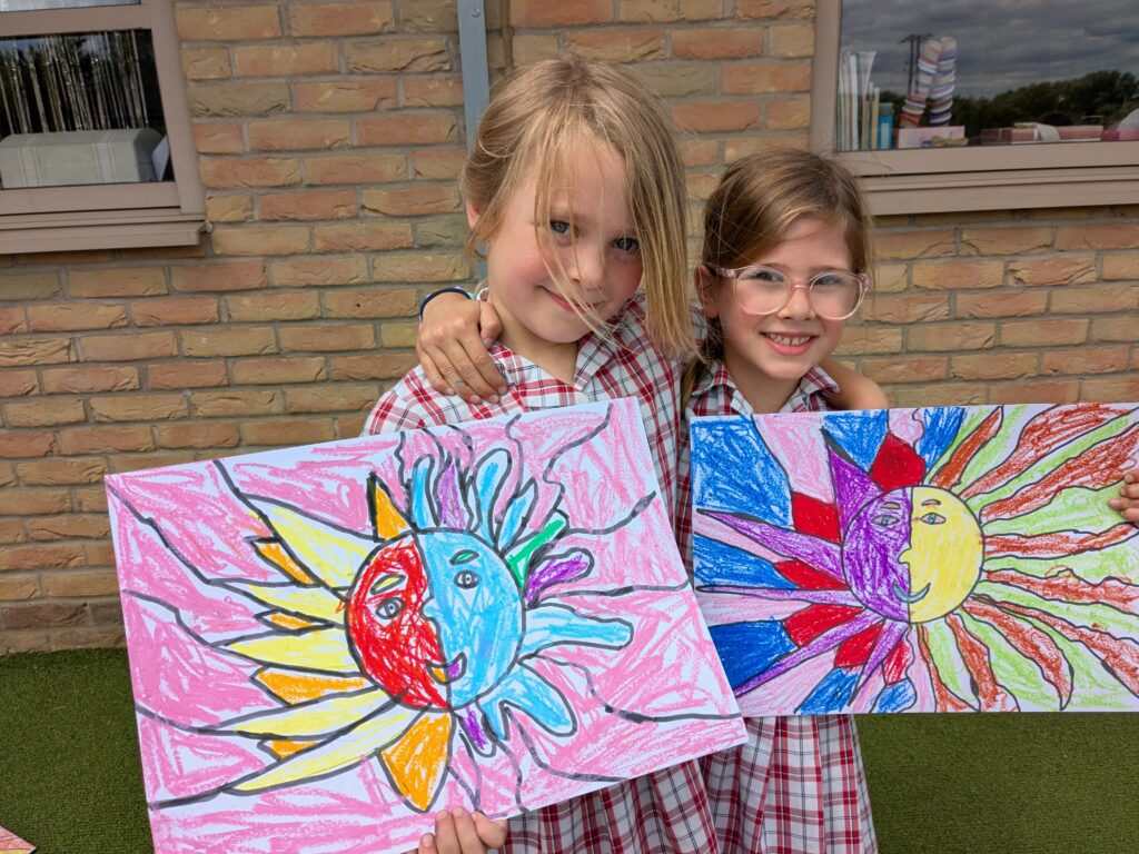 A burst of colour in sun inspired art!, Copthill School